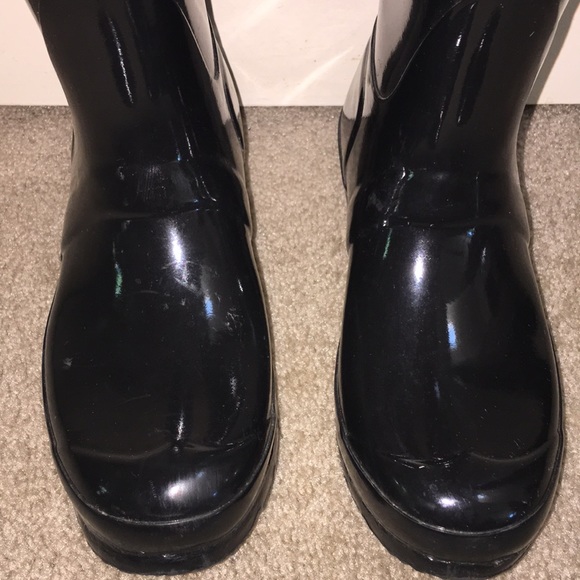 Hunter Original Black Glass Tall Rain Boots 5 M - Picture 5 of 8